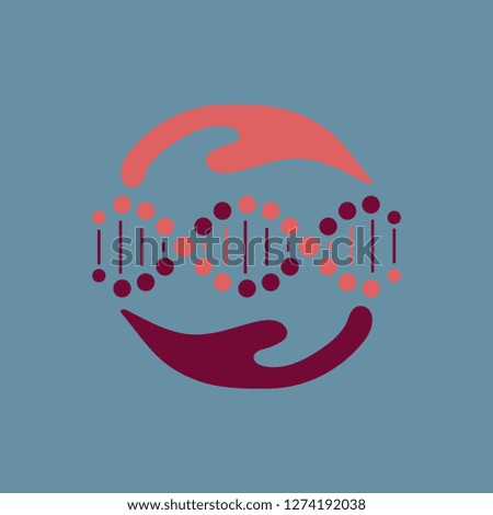 Scientific vector illustration genetic engineering and biotechnology concept. DNA helix, DNA strand, molecule or atom, neurons. Abstract gene manipulation or medical background