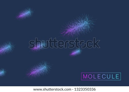 Scientific vector illustration genetic engineering and gene manipulation concept. DNA helix, DNA strand, molecule or atom, neurons. Abstract structure for Science or medical background. Wave flow.