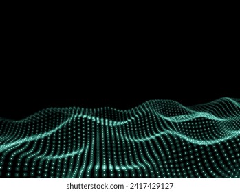 Antecedentes científicos de olas. Textura abstracta. Patrón de puntos de tecnología. 3 d Fondo. Ilustración del vector