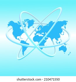 Scientific world map vector illustration