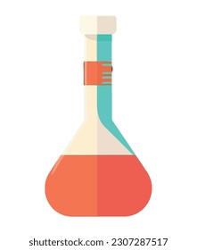 Scientist analyzing chemical laboratory equipment isolated