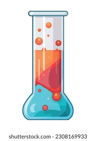 Scientist analyzing liquid in transparent test tube icon isolated