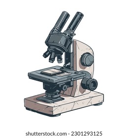 Scientist analyzing molecular structure with high scale magnification isolated