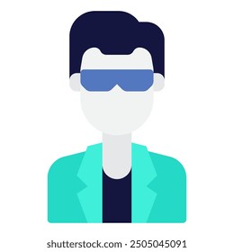 Scientist avatar job icon illustration