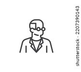 Scientist avatar line icon. linear style sign for mobile concept and web design. Researcher person outline vector icon. Symbol, logo illustration. Vector graphics