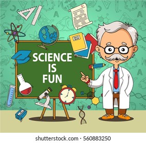 scientist and blackboard