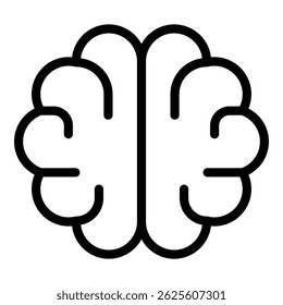 Icono del cerebro científico. Icono de Vector cerebral científico para Diseño web aislado sobre fondo blanco