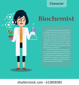 Scientist cartoon character illustration design flat vector 