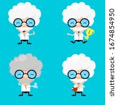 scientist cartoon cute vector set, Laboratory vector, illustrator design.