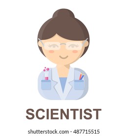 Scientist cartoon icon. Illustration for web and mobile design.