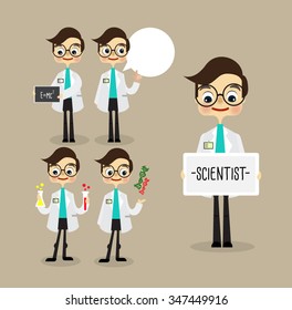 Scientist. Character Design.Vector illustration