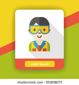 scientist character flat icon