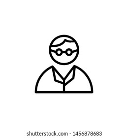 scientist character vector line icon 