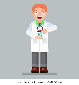 scientist character wearing glasses and lab coat
