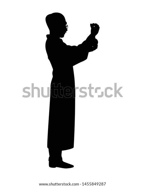 Scientist Chemical Tube Silhouette Vector Science Stock Vector (Royalty ...