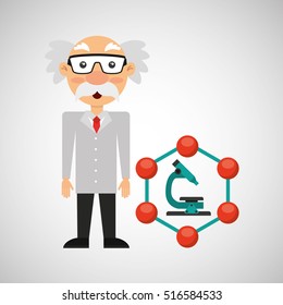 scientist chemistry concept microscope graphic vector illustration eps 10