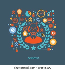 
Scientist concept design on clean background,clean vector