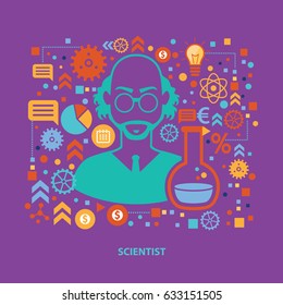 Scientist concept design,clean vector