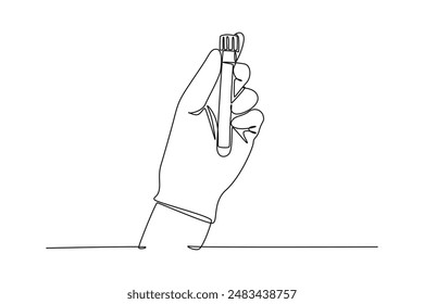 Scientist concept. Single line draw design vector graphic illustration.