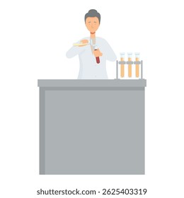 Scientist is conducting an experiment with test tubes, showcasing the advancements in medical research and laboratory technology