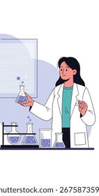 Cientista conduzindo experimentos em um ambiente de laboratório moderno