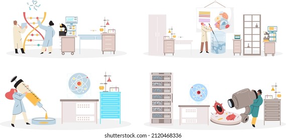 Scientist conducts scientific researches, virology in lab, holding vaccine, syringe and wearing medical suit. Coronavirus vaccine complete development. Medicines for treatment, doctor with injection