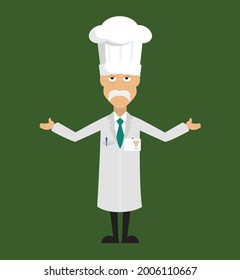 Science as cook Flat Vector Cartoon Illustration