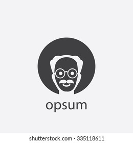 scientist cut identity template icon design element