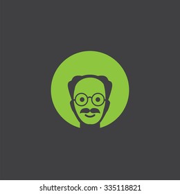 scientist cut identity template icon design element