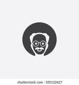 scientist cut identity template icon design element