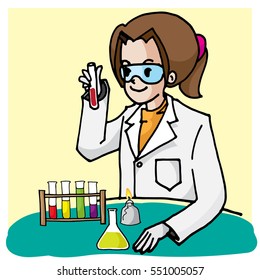 scientist cute vector character