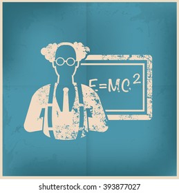 Scientist design on old background,vector