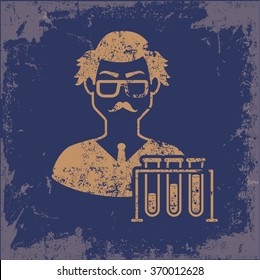 
Scientist design on old paper background,vector