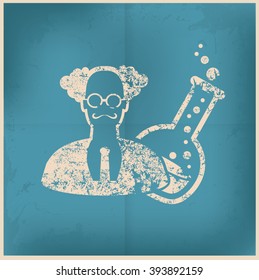 Scientist design on old paper background, vector