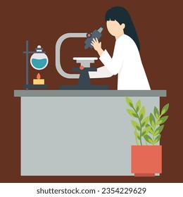 scientist and doctor in Lab with equipment's pro vector illustration cartoon character 