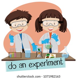 Scientist Doing Experiment in Laboratory illustration