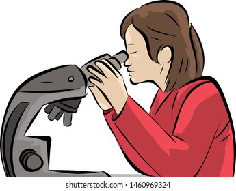 scientist doing research with microscope