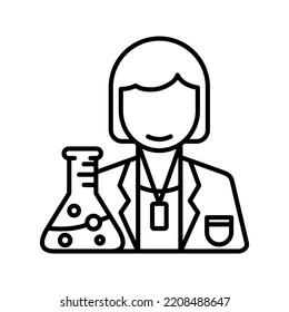 Scientist Editable and fully layered vector icon