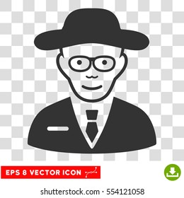 Scientist EPS vector icon. Illustration style is flat iconic gray symbol on chess transparent background.