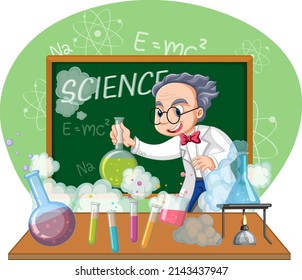 A scientist experiment in the lab illustration