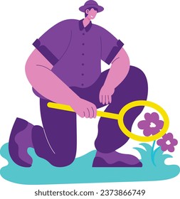Wissenschaftler Erforschen Naturökologie Umwelt Illustration