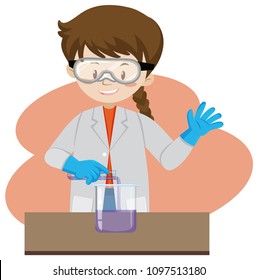 A Scientist Exploring in Lab illustration