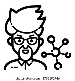 Scientist Flat Icon Isolated On White Background