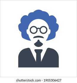 Scientist flat icon, vector graphics