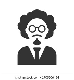 Scientist flat icon, vector graphics