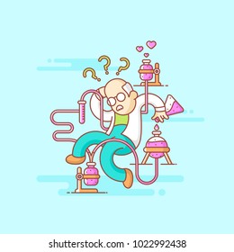 Scientist Flat Illustration 