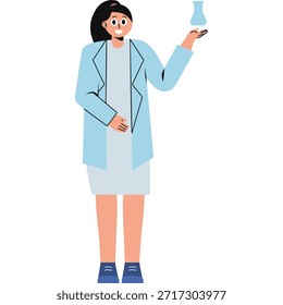 Ilustração multi-colorida plana do cientista