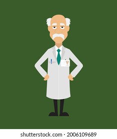 Scientist Flat Vector Cartoon Illustration