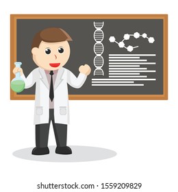 scientist give explaning design illustration