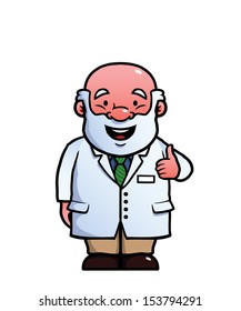 Scientist giving a thumbs up